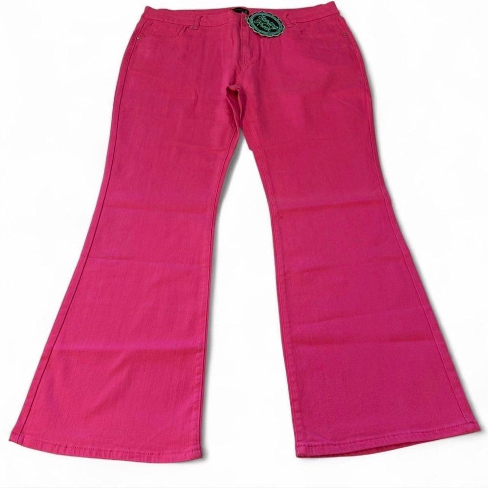 Women’s Flare Wide Leg Jeans in Hot Pink